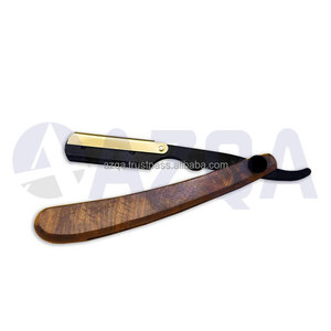Professional Straight Edge Barber Razor with Wooden Handle Folding Blade for Smooth Shaving & <b>Beard</b> Grooming with Leather Pouch - Product Image 2