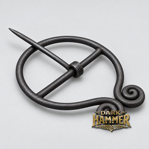 Broche en fer forgé à la main, motif spirale, épingle décorative en métal pour vêtements, accessoire de costume - Product Image 1