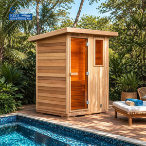 Sauna Moderna en Forma de Cubo de Cedro Rojo para Exteriores, 4 Personas, ETL CSA, WiFi Inteligente, 240V, DIY, DDP, Canadá, Cabaña, Jardín - Product Image 1