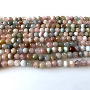 Cuentas de Morganita, Cuentas Redondas, Aguamarina Azul, Aguamarina Rosa, Cuentas de Piedras Preciosas Mixtas, Suministros para la Fabricación de Joyas - Product Image 3