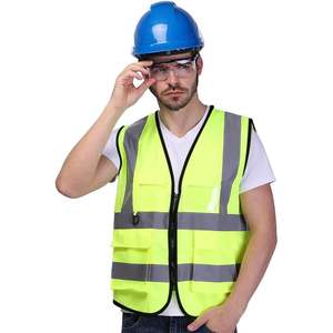 Lot de 2025 gilets de sécurité avant à fermeture éclair haute visibilité 5 poches avec bandes réfléchissantes gilet uniforme - Product Image 4