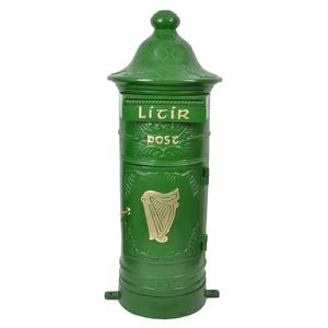 Cylindrical Pillar Ground Mount Ireland <b>Posts</b> Holder <b>Box</b> Green Coated Handmade Custom Letter <b>Box</b> & Mailbox For Farmhouse - Product Image 2