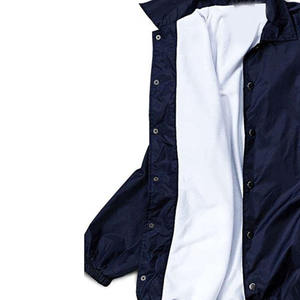 Blouson unisexe bleu marine avec fermeture boutonnée et col marin, vêtement d'extérieur en polyester résistant à l'eau pour adultes - Product Image 6