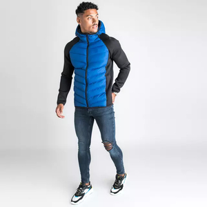 Chaqueta Acolchada con Capucha para Hombre, Color Gris, Cierre de Cremallera, Resistente al Viento, Estilo Casual para Invierno, Corte Ajustado, Relleno de Poliéster, Largo Regular - Product Image 4