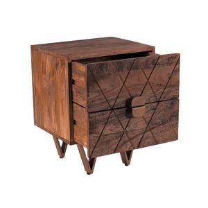 ที่เก็บของข้างเตียงทำจากไม้เนื้อแข็งหรูหราทันสมัยมีสองลิ้นชักสำหรับอพาร์ทเมนต์โรงแรมหรือเฟอร์นิเจอร์ห้องนั่งเล่นในบ้าน - Product Image 2