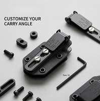 Clip de ceinture tactique pour étui Kydex, clip de ceinture robuste en acier inoxydable compatible avec le holster K-Clip