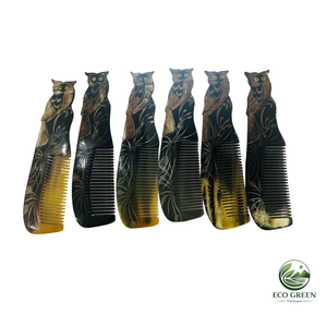 Peigne en corne naturelle fait main, écologique, antistatique, pour coiffure, à dents larges et lisses, OEM ODM disponible - Product Image 5