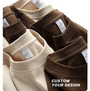 T-shirt pour homme 100% coton à manches courtes, col rond, couleur unie, coupe classique, respirant, jersey tricoté, style décontracté, design uni - Product Image 2
