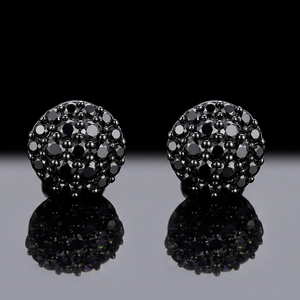 ต่างหูเพชรดำเพาะเลี้ยงในห้องปฏิบัติการ IKYRAA JEWELS LLP รุ่น VK-35 สำหรับทั้งชายและหญิง เงินแท้ 925 ประดับเพชรแบบคลัสเตอร์ ดีไซน์หรูหรา รับรองโดย IGI - Product Image 3