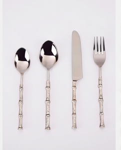 Traditional <b>Bamboo</b> Design Stainless Steel Flatware <b>Set</b> With High Mirror Polish Dishwasher Safe For Wedding Dining - Product Image 1