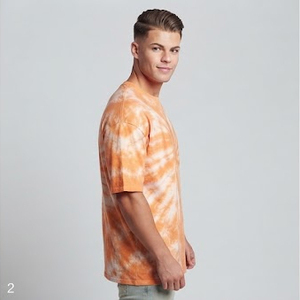Camiseta de hombre con lavado ácido, manga corta, cuello redondo, estilo vintage, efecto desgastado por el sol, oversize, 245 g/m², 100% algodón - Product Image 3