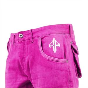 Pantalones Cortos de Mezclilla para Hombre, de Alta Calidad, con Estampado de Serigrafía, Estilo Jeans, de Pierna Ancha, Material Spandex/Poliéster - Product Image 5