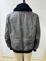 Blouson Aviateur Homme en Toile et Cuir à Capuche, Col Montant, Logo Frontal, Respirant, Anti-Plis, Séchage Rapide, Hiver, Style Urbain