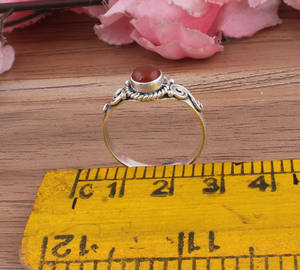 Anillo de Ónice Rojo Natural con Plata de Ley 925, Joyería Clásica para Mujer, Anillo de Compromiso, Genuino, Resistente al Deslustre - Product Image 4