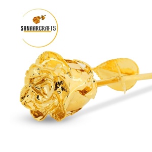 ดอกกุหลาบประดิษฐ์เคลือบทองคำ 24k สำหรับตกแต่งของขวัญวันวาเลนไทน์ ขายส่ง - Product Image 5