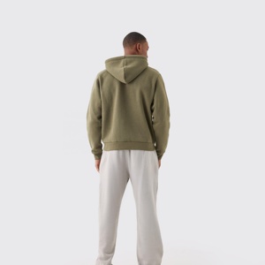 Custom <b>Men</b> Olive Green Blank Hoodie Full <b>Zip</b> <b>Up</b> Premium Heavyweight Casual <b>Fleece</b> Sweatshirt Jacket - Product Image 4