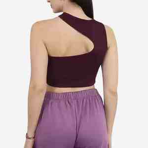 New Personality Street Women's Clothing <b>One</b> Shoulder Cutout Tank <b>Top</b> Spring And Summer Hollow Out Ribbed 100% Cotton Tank <b>Tops</b> - Product Image 2