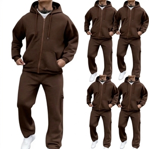 2026 Custom logo Men's Winter Sports Cotton Zip up Design Sportswear Tracksuit Manufacturer Sweatpants and Hoodie <b>Set</b> for Men - Product Image 5