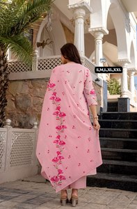 NUEVO SALWAR KAMEEZ de Seda Formal para Mujer con Detalle en el Escote de Tela Chand, Pantalón y Dupatta para Fiestas y Eventos - Product Image 4
