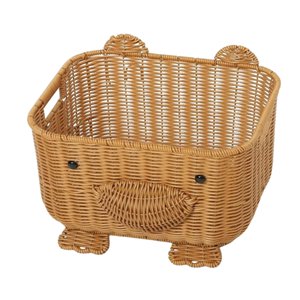 Cesta Decorativa de Mimbre Hecha a Mano con Parte Superior Abierta, Cesta de Mimbre Ecológica, Linda Cesta para Cocina, Dormitorio, de Vietnam - Product Image 1