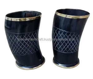 Engraved Polished Viking Animal Drinking Horn Cup Handmade Natural Buffalo Horn Glass by HANNAN HANDICRAFT - Product Image 5