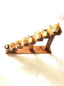 Wooden Eco-Friendly Dishwasher Safe Sushi Stairs Display Rack Triangle Shape for Sushi Presentation <b>Kitchen</b> Use - Product Image 1