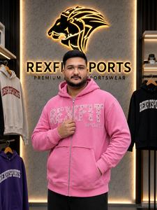 REXFITSPORTS 2026 Custom <b>Pink</b> Rhinestone Zip Up Hoodie Unisex Cotton Polyester Fleece Streetwear Full Zip <b>Sweatshirt</b> Private - Product Image 2