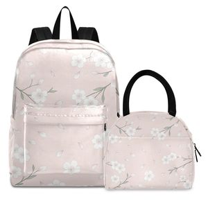 Floral Insulated <b>Lunch</b> Bag <b>Set</b> Portable Cooler Backpack Food Storage Tote for Work Picnic Travel - Product Image 1