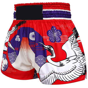 Shorts de Muay Thai de Satén Personalizados al por Mayor, Fabricante OEM, Proveedor, Shorts Deportivos de Boxeo Tailandés, Poliéster Ligero de 130 a 150 GSM - Product Image 4