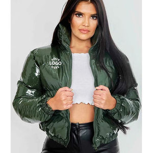 Chaqueta Bomber de Lona Transpirable para Mujer, Estilo Urbano, Casual, Holgada, Color Sólido, para Otoño - Product Image 1