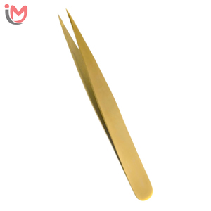 Pince à épiler courbée en acier inoxydable à texture lisse pour extensions de cils, marque privée, échantillon gratuit pour faux cils - Product Image 3