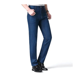 Pantalones Vaqueros de Mezclilla Personalizados para Hombre, Corte Regular, Estilo Cargo, Cintura Media, Transpirables, Diseño Apilado, Servicio OEM - Product Image 2
