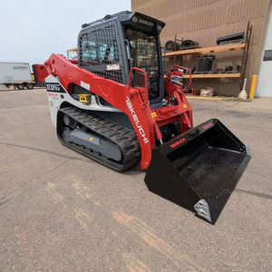 Chargeuse compacte sur chenilles Takeuchi TL12V2 2024 avec godet de terrassement de 0,12 m³ de capacité, rouge et blanc, équipement de construction - Product Image 4