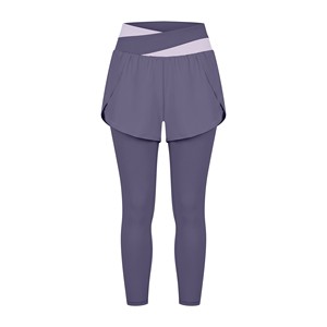 High Waist Yoga <b>Leggings</b> <b>Short</b> Overlay Solid Color Seamless Four-Way Stretch for Eco-Friendly Breathable Anti-Bacterial <b>Women</b> - Product Image 1