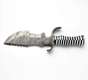 Handcrafted Damascus Steel Decorative Art Craft Custom <b>Black</b> <b>White</b> <b>Striped</b> Handle - Product Image 6