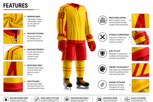 Uniforme de hockey sur glace personnalisé en polyester de haute qualité pour équipe, respirant, unisexe adulte, avec logo personnalisé OEM ODM, vente en gros - Product Image 2