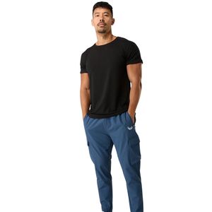 Men's Navy Blue Cargo Jogger Pants Lightweight Athletic Trousers Multi Pocket Workout Gym Training Casual Sportswear Wear - Product Image 1