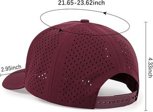 Casquette Snapback en Maille à 6 Panneaux Bordeaux Respirante Unisexe Réglable pour Activités de Plein Air Printemps-Été Adulte - Product Image 6