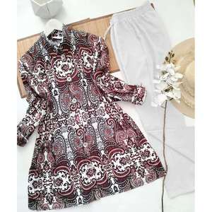 KURTI IMPRESO DIGITAL DE RAYÓN MÁS RECOGIDO CON PALAZZO BROWN - Product Image 1