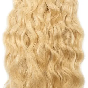100 Percent Remy Bulk Wavy Human <b>Hair</b> Natural Blonde <b>Body</b> <b>Wave</b> Texture Silky Soft <b>Hair</b> for Wig Making Salon Use - Product Image 6