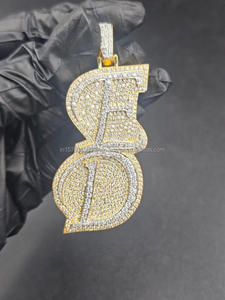 Moissanite Diamond ED Letter <b>Pendant</b> Iced Out Hip Hop Necklace Custom <b>Initial</b> Bling Jewelry Gift - Product Image 1