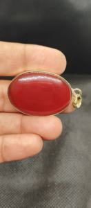 Colgante de Cornalina Roja Ovalada Natural al por Mayor, Joyería Artesanal de Destaque con Ónix Chapado en Oro y Amuleto de Ópalo Tribal Grueso - Product Image 5