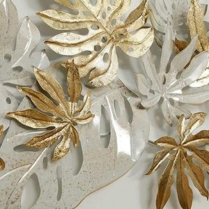 Gold Plated Metal Leaf Wall Art Bohemian Floral Decorative Hanging Accent Irregular Shape Handmade Wall Accents - Product Image 4