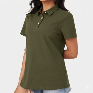 Polo pour femme à manches courtes, couleur unie, séchage rapide, qualité supérieure, look professionnel - Product Image 3