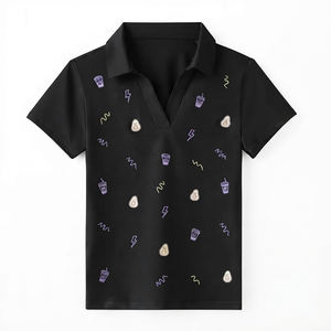 เสื้อเชิ้ตผู้หญิงทรงปกติ ขายส่ง เสื้อลำลอง ผ้าฝ้าย 100% แห้งเร็ว ระบายอากาศดี แขนสั้น ปกคอเสื้อพับได้ MOQ ต่ำ ใส่ได้ทั้งชายและหญิง - Product Image 3