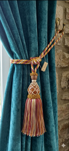 Classic Textile <b>Curtain</b> Tieback with Tassel Decorative Rope Hold Back in Rust Color Traditional Style - Product Image 3