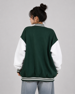 Chaqueta Varsity Personalizada Premium para Mujer, Chaqueta Bomber de Béisbol Universitaria Bordada, Ropa Casual Transpirable de Moda Urbana - Product Image 5