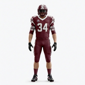 Uniforme de football américain écologique fabriqué à partir de 100% polyester, avec des options de conception personnalisée respirantes et à séchage rapide, en taille plus. - Product Image 1