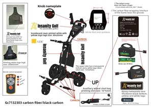 Voiturette de golf électrique avec télécommande, batterie rechargeable, roues anti-basculement et contrôle de descente pour clubs et sacs de golf - Product Image 6