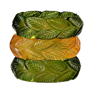 Brazaletes de Resina Acrílica con Diseño Geométrico Vintage para Mujer, con Diseño Marmoleado - Product Image 2